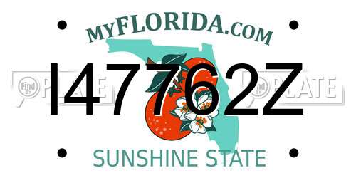 I47762Z Florida License Plate