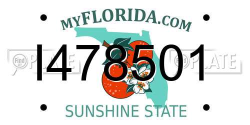 I478501 Florida License Plate