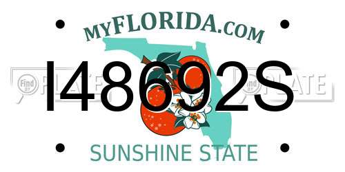 I48692S Florida License Plate