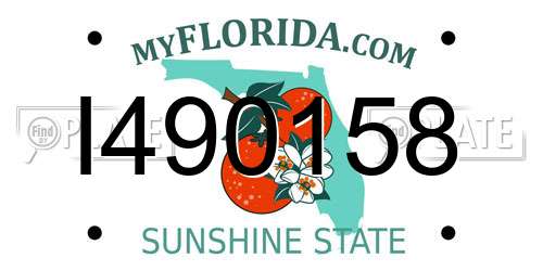 I490158 Florida License Plate