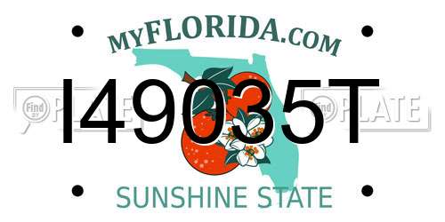 I49035T Florida License Plate
