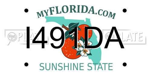 I491DA Florida License Plate