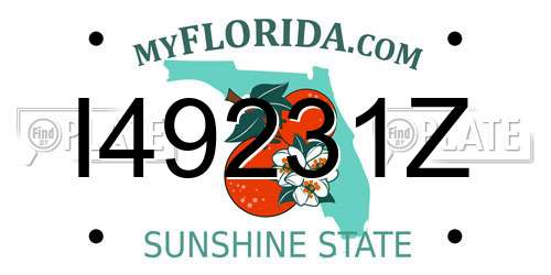 I49231Z Florida License Plate