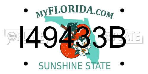 I49433B Florida License Plate