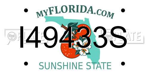 I49433S Florida License Plate