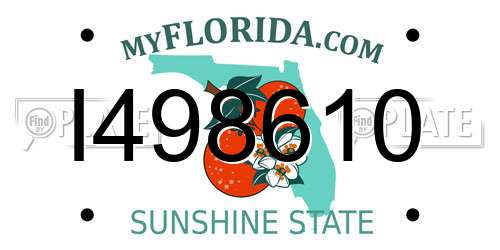 I498610 Florida License Plate
