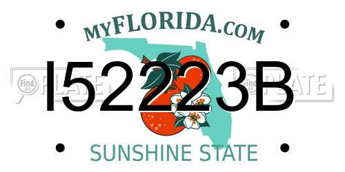 I52223B Florida License Plate