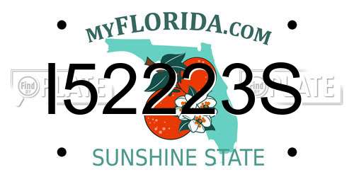 I52223S Florida License Plate