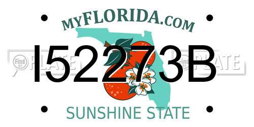 I52273B Florida License Plate