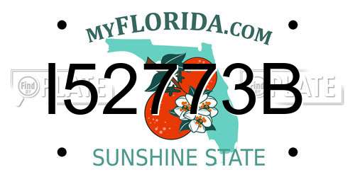 I52773B Florida License Plate