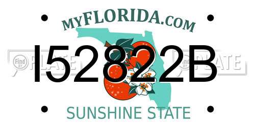 I52822B Florida License Plate