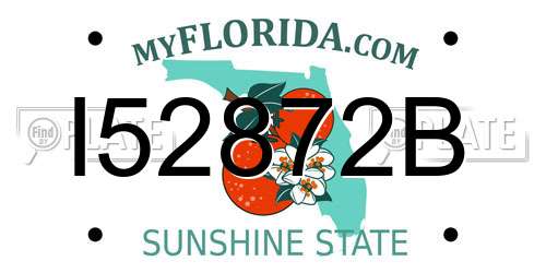 I52872B Florida License Plate
