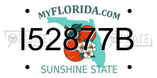 I52877B Florida License Plate