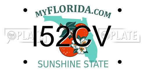 I52CV Florida License Plate