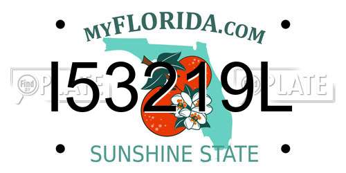 I53219L Florida License Plate