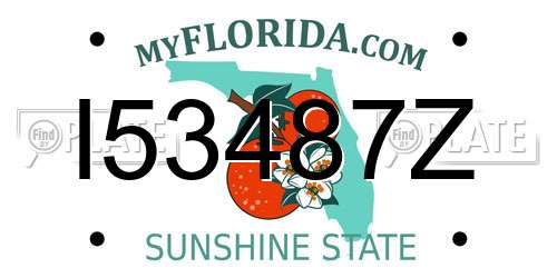 I53487Z Florida License Plate