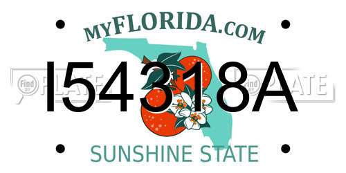 I54318A Florida License Plate