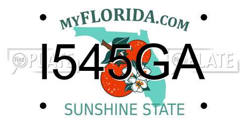 I545GA Florida License Plate
