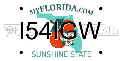 I54IGW Florida License Plate