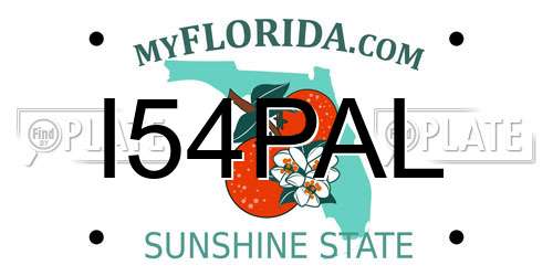 I54PAL Florida License Plate