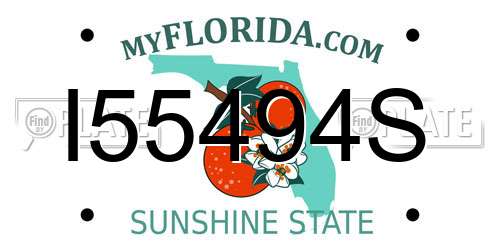 I55494S Florida License Plate