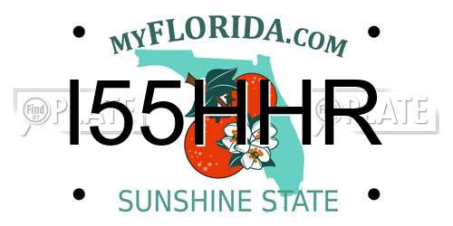 I55HHR Florida License Plate