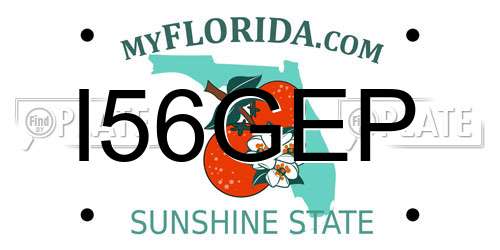 I56GEP Florida License Plate