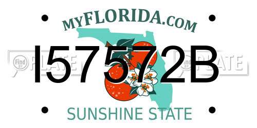 I57572B Florida License Plate
