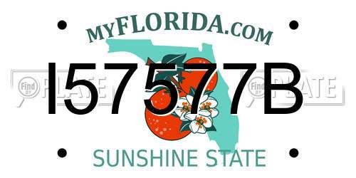 I57577B Florida License Plate