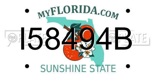 I58494B Florida License Plate