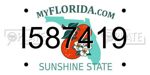 I587419 Florida License Plate