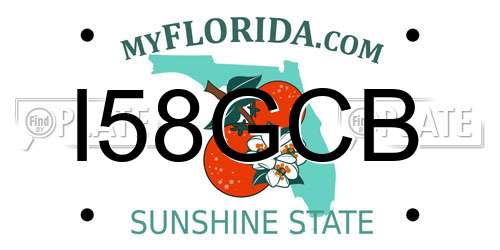 I58GCB Florida License Plate