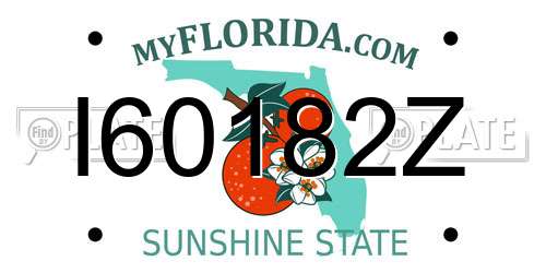 I60182Z Florida License Plate