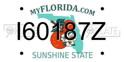 I60187Z Florida License Plate