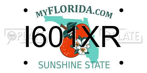 I601XR Florida License Plate
