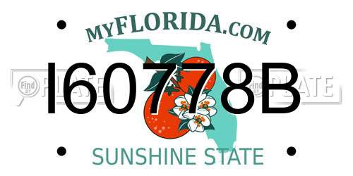 I60778B Florida License Plate