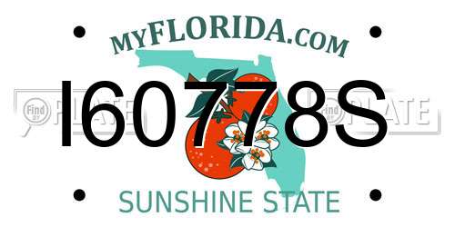 I60778S Florida License Plate