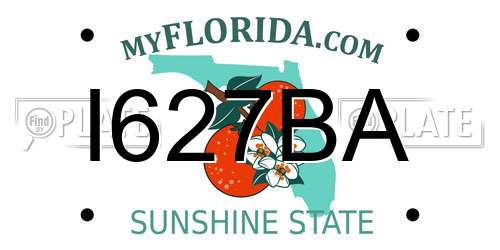 I627BA Florida License Plate