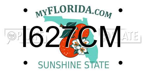 I627CM Florida License Plate