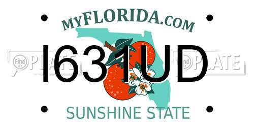 I631UD Florida License Plate