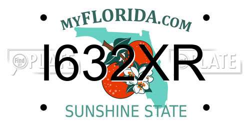I632XR Florida License Plate