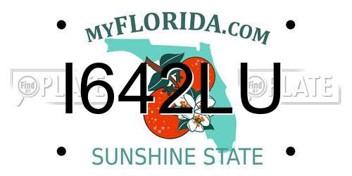 I642LU Florida License Plate