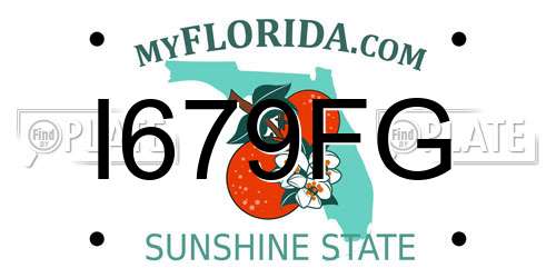 I679FG Florida License Plate