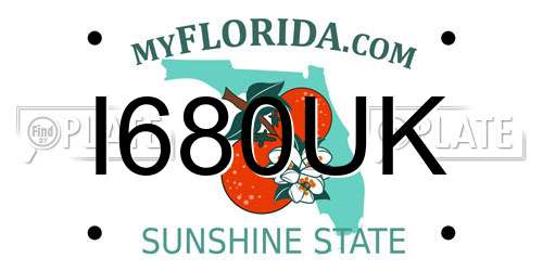 I680UK Florida License Plate