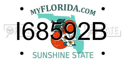 I68592B Florida License Plate