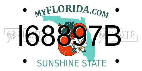 I68897B Florida License Plate