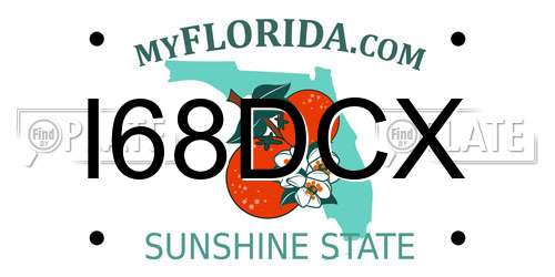 I68DCX Florida License Plate