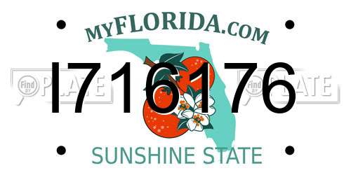 I716176 Florida License Plate