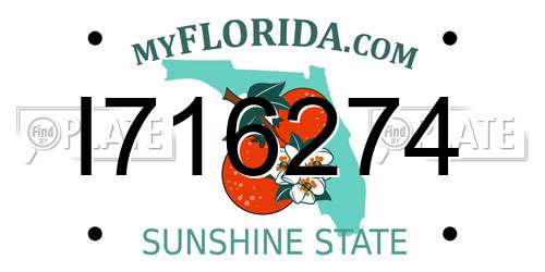 I716274 Florida License Plate
