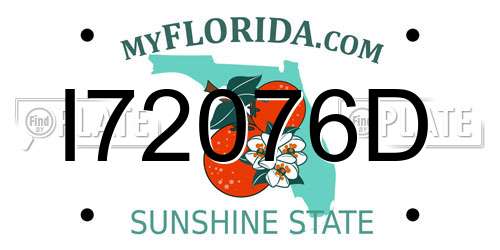 I72076D Florida License Plate
